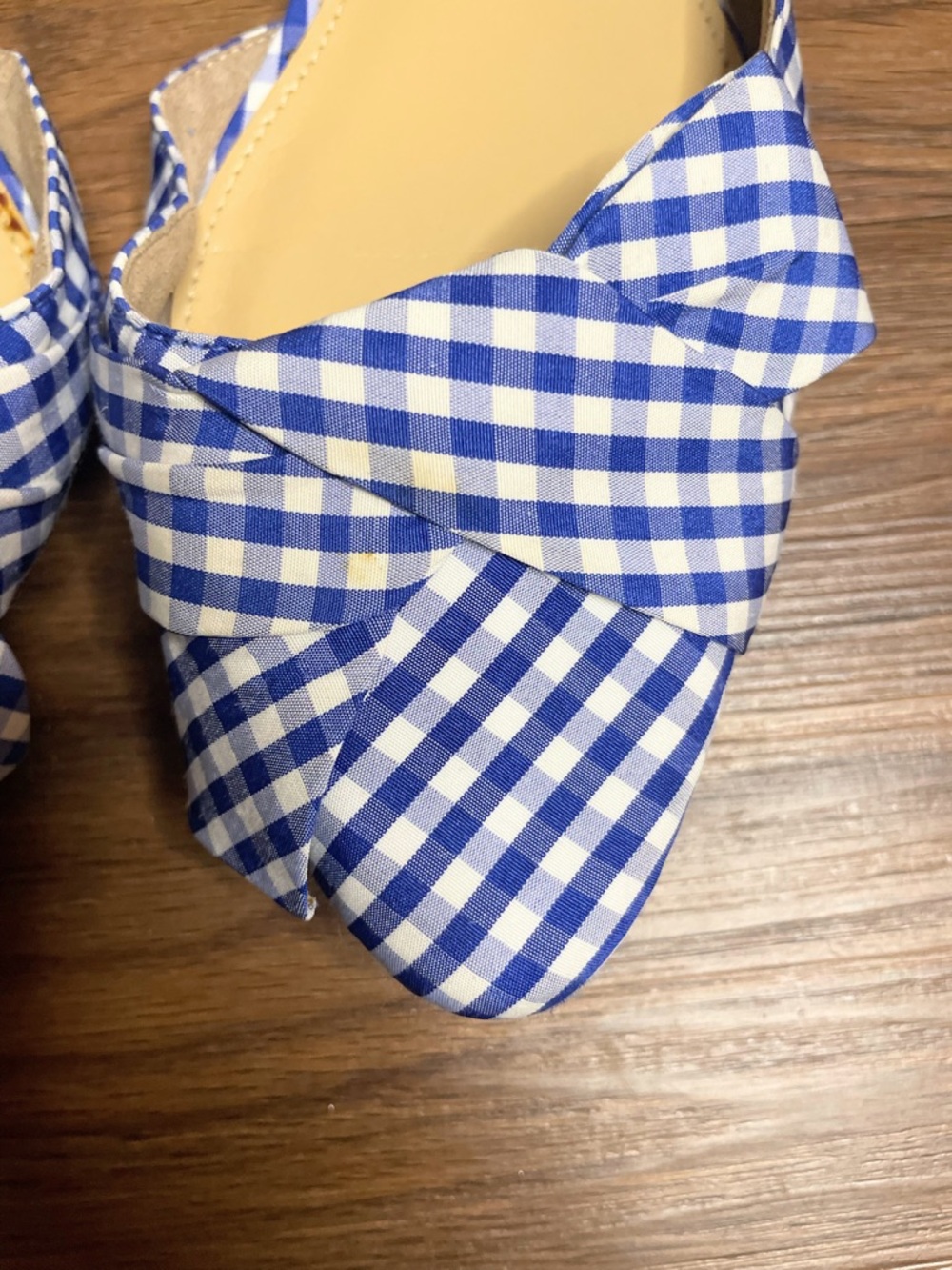 Talbots Gingham D’Orsay Bow Flats Coastal Grandmillennial Size 8 - Picture 11 of 11